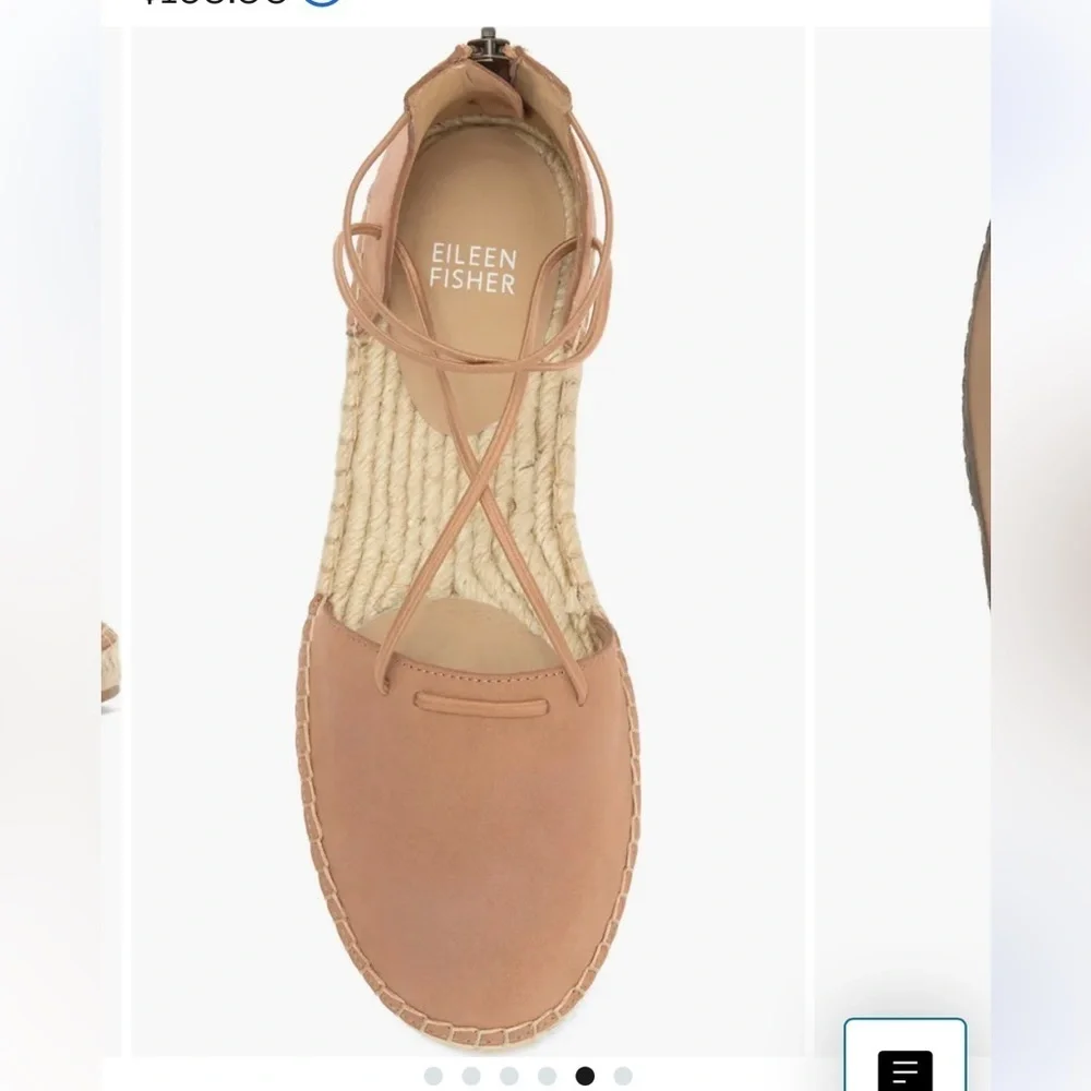 Eileen Fisher Lace Up Espadrilles Sandals Boho Casual Summer Vacation Tan 7.5